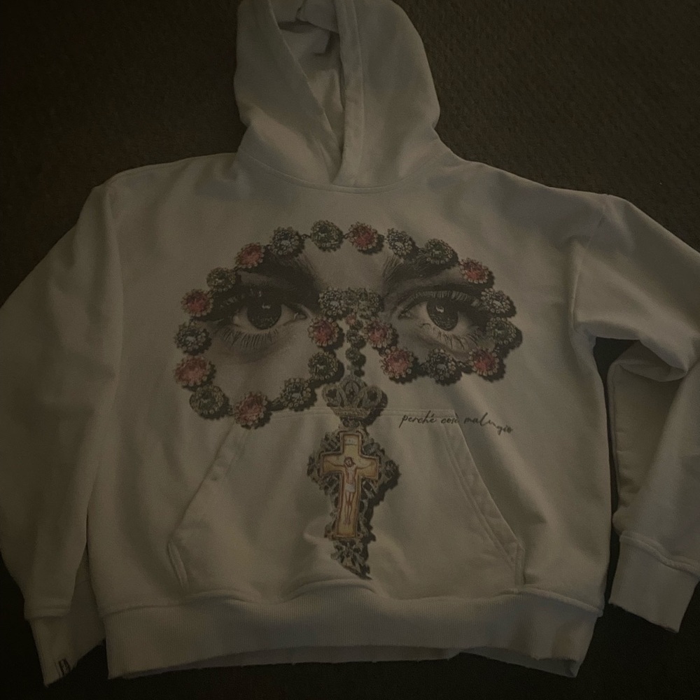 Men’s white street wear hoodie wicked attire